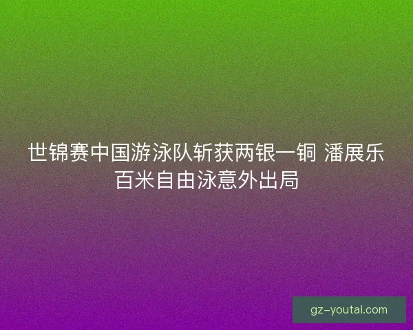 世锦赛中国游泳队斩获两银一铜 潘展乐百米自由泳意外出局